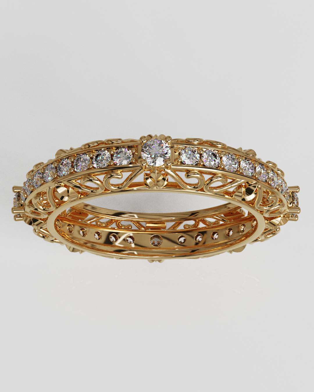 Argolla Catedral oro rosa 18K