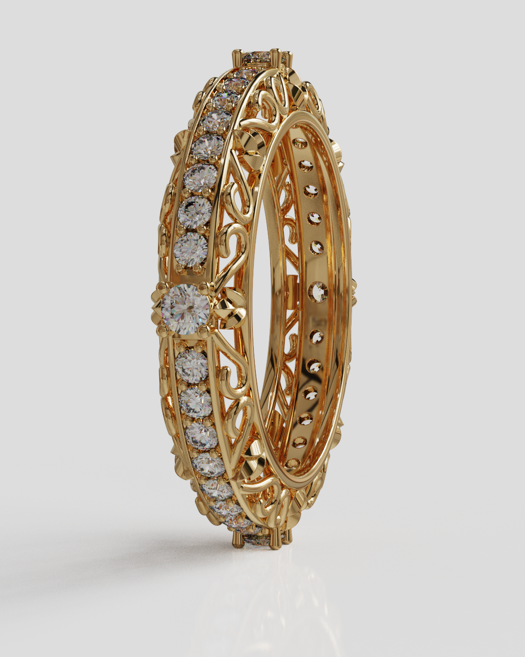 Argolla Catedral oro rosa 18K