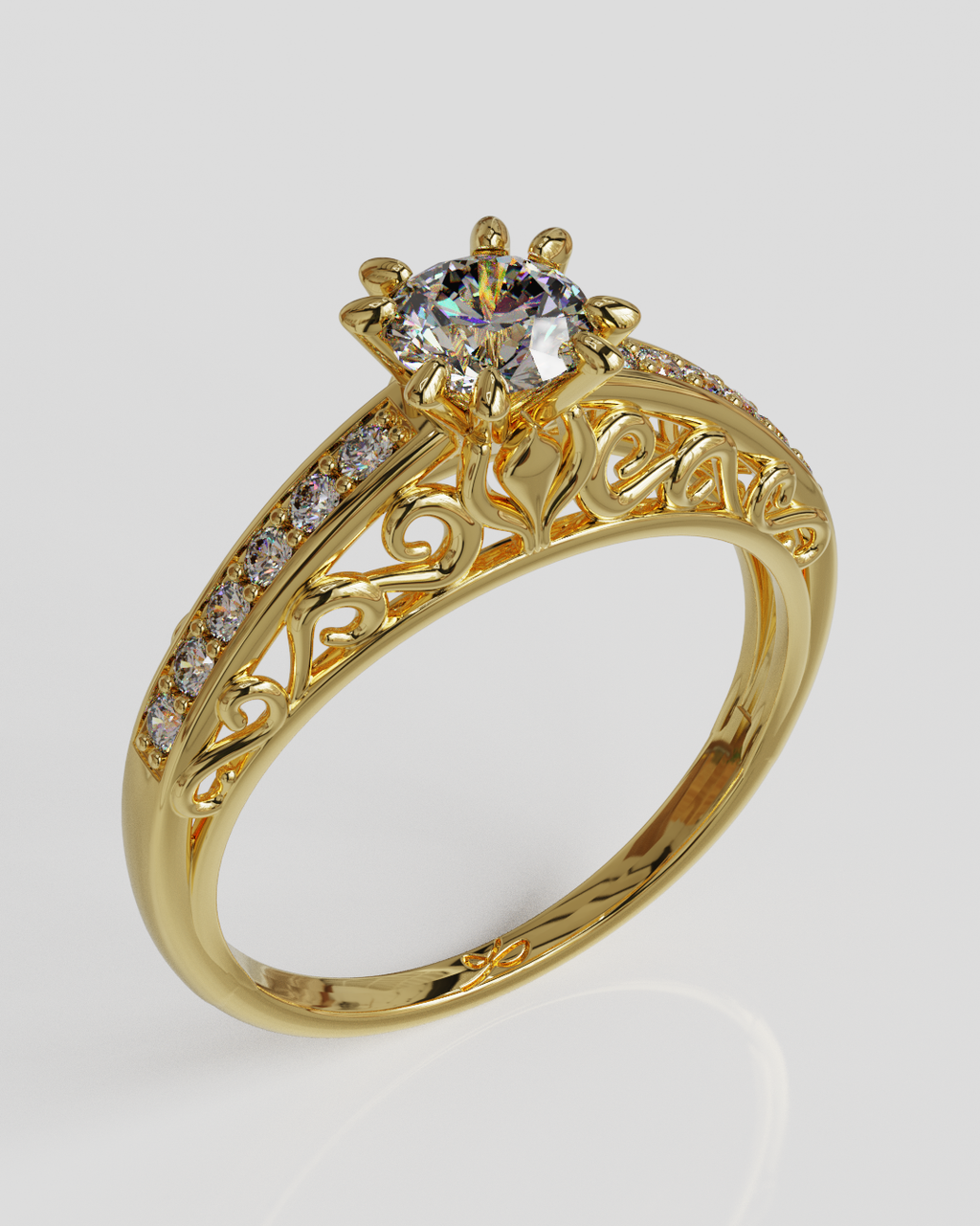 Anillo Catedral oro amarillo 18K