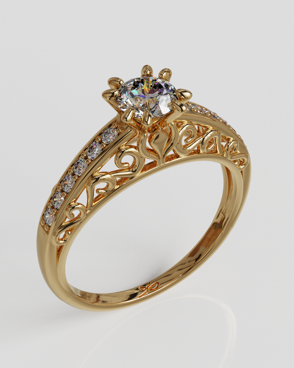 Anillo Catedral oro rosa 18K
