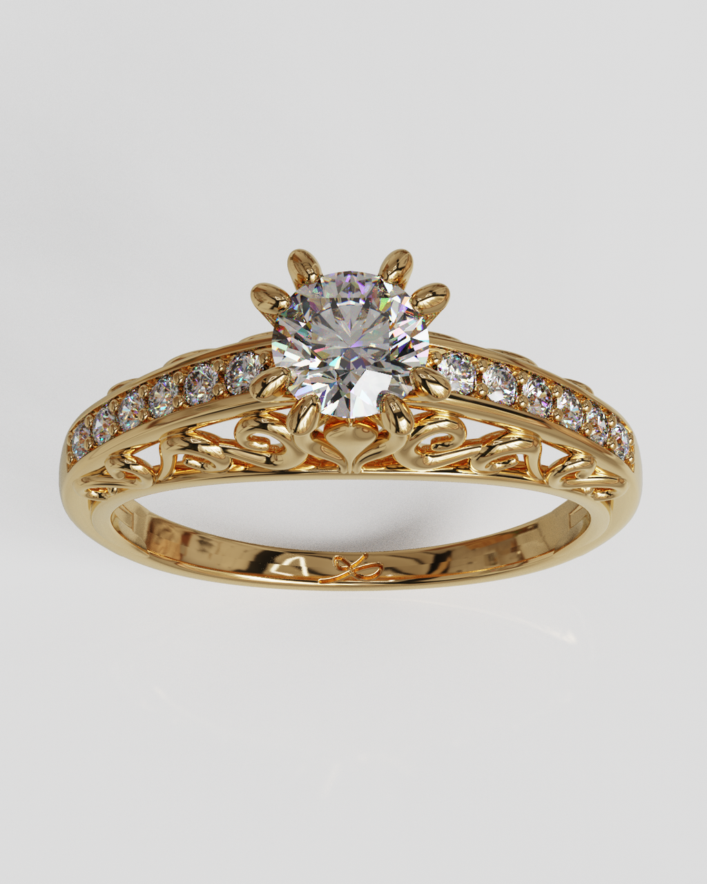 Anillo Catedral oro rosa 18K
