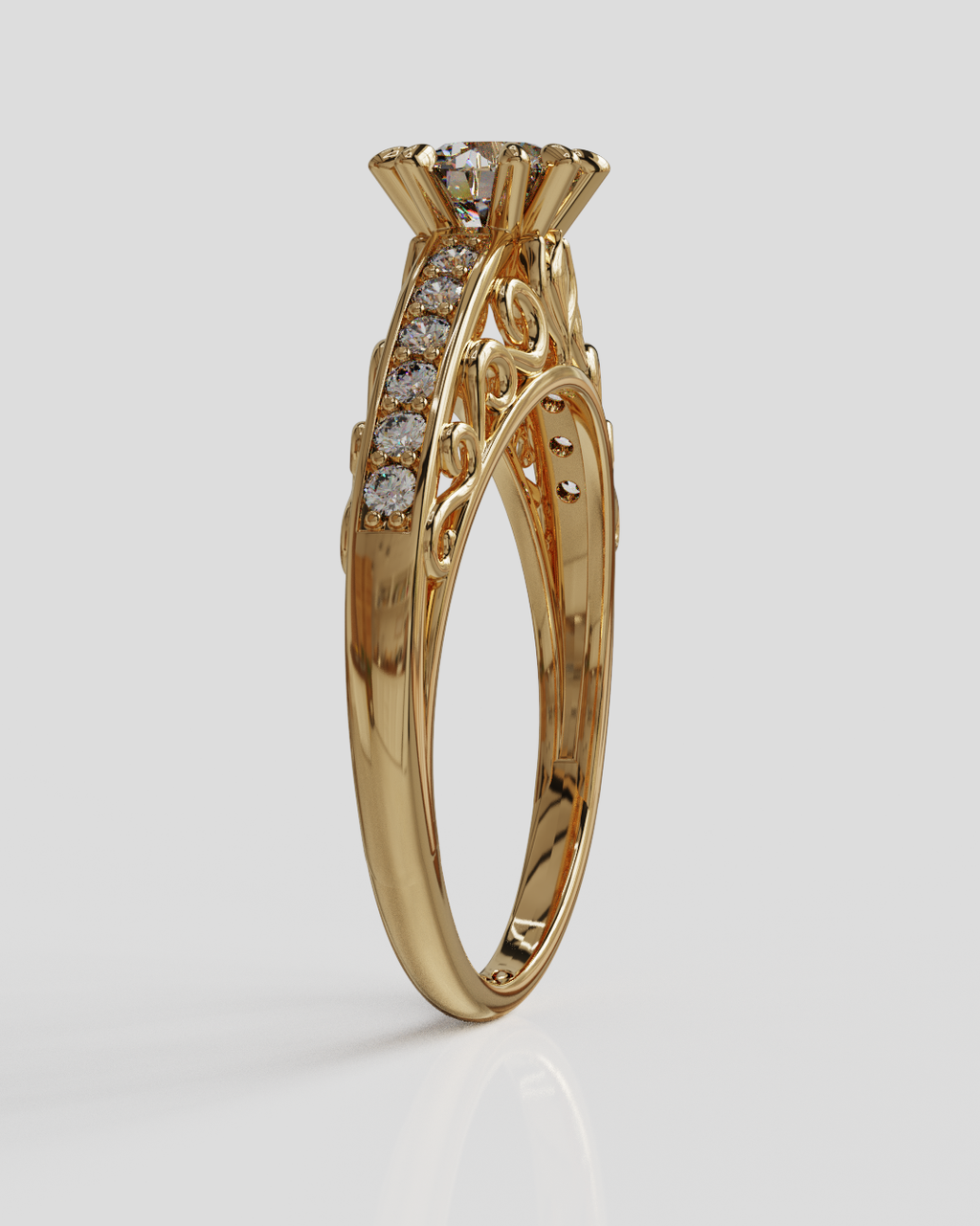 Anillo Catedral oro rosa 18K