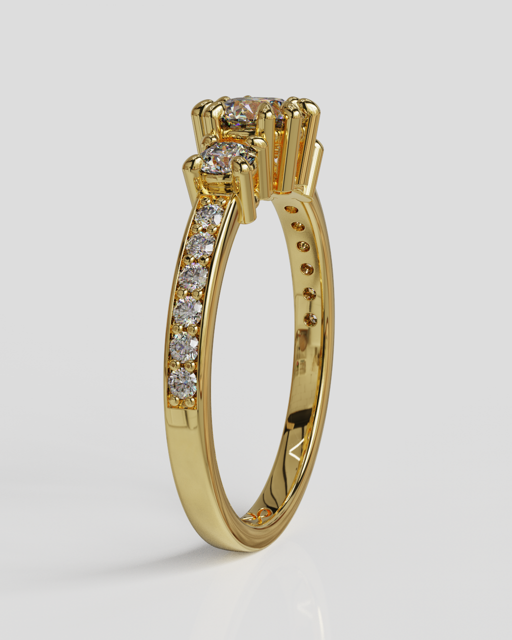 Anillo Tresillo infinity oro 18K