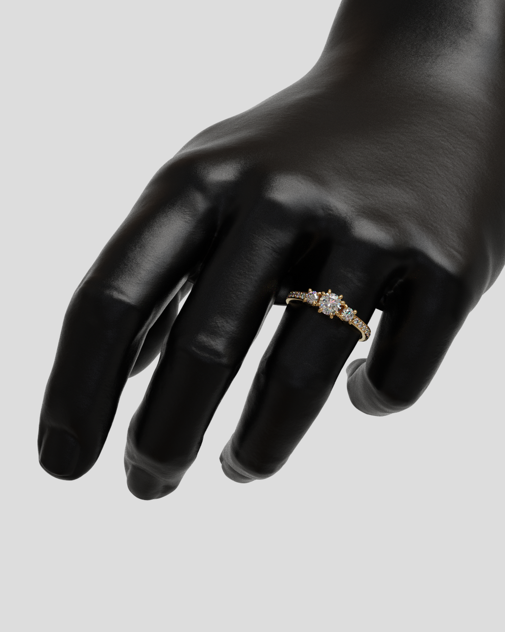 Anillo Tresillo infinity oro rosa 18K