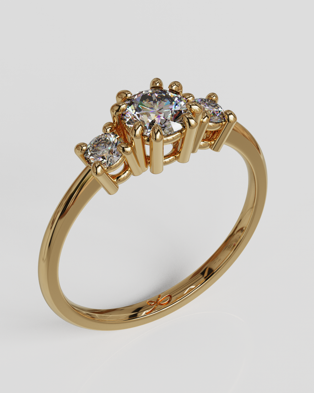 Anillo Tresillo oro rosa 18K