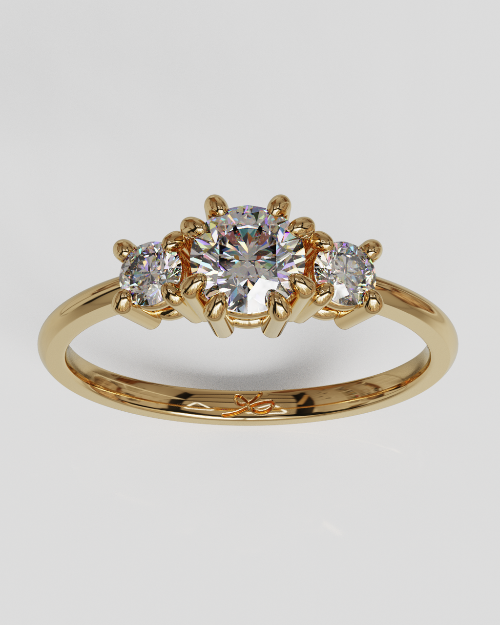 Anillo Tresillo oro rosa 18K