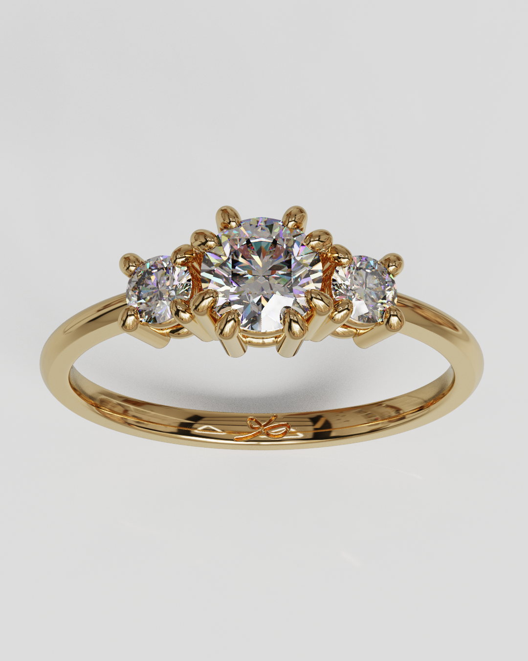 Anillo Tresillo oro rosa 18K