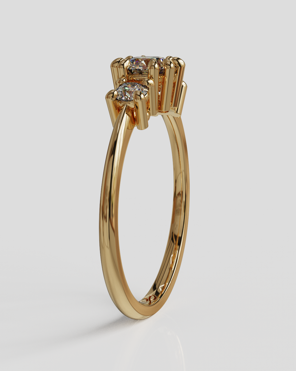 Anillo Tresillo oro rosa 18K