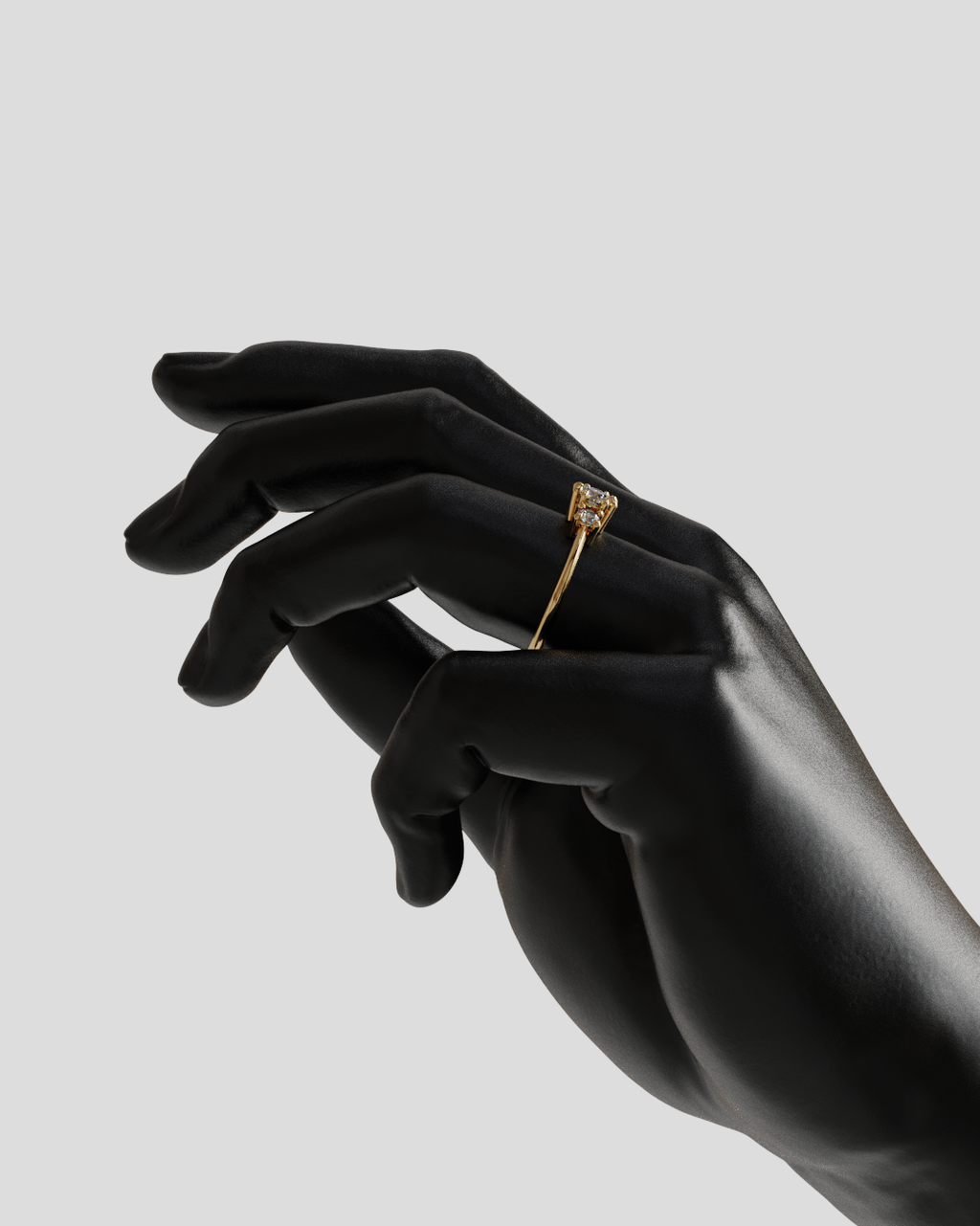 Anillo Tresillo oro rosa 18K