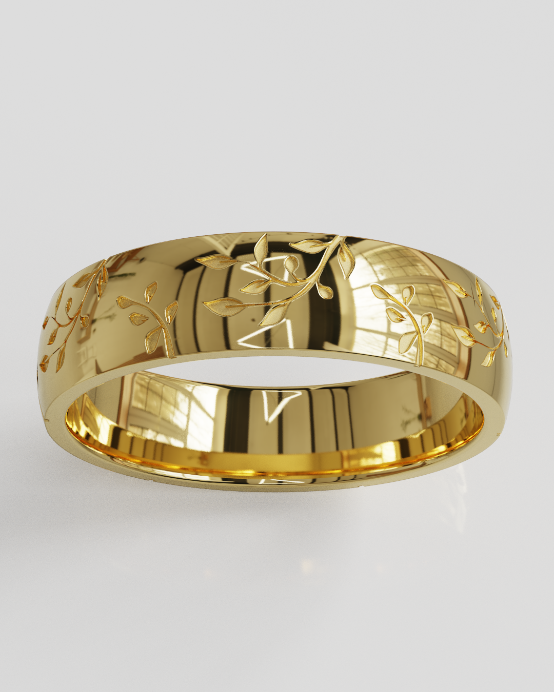 Argolla Branch oro amarillo 18K 15%OFF