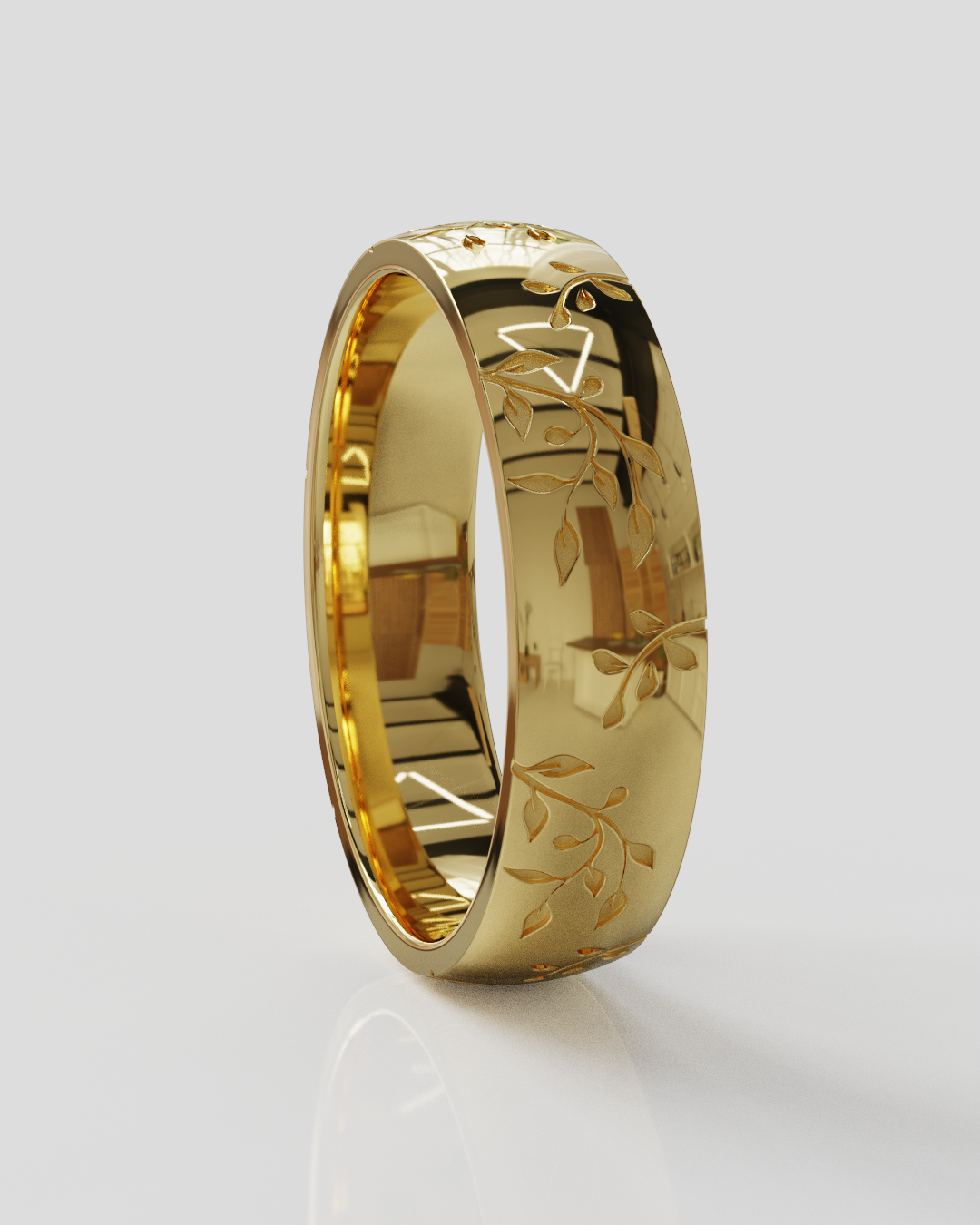 Argolla Branch oro amarillo 18K 15%OFF