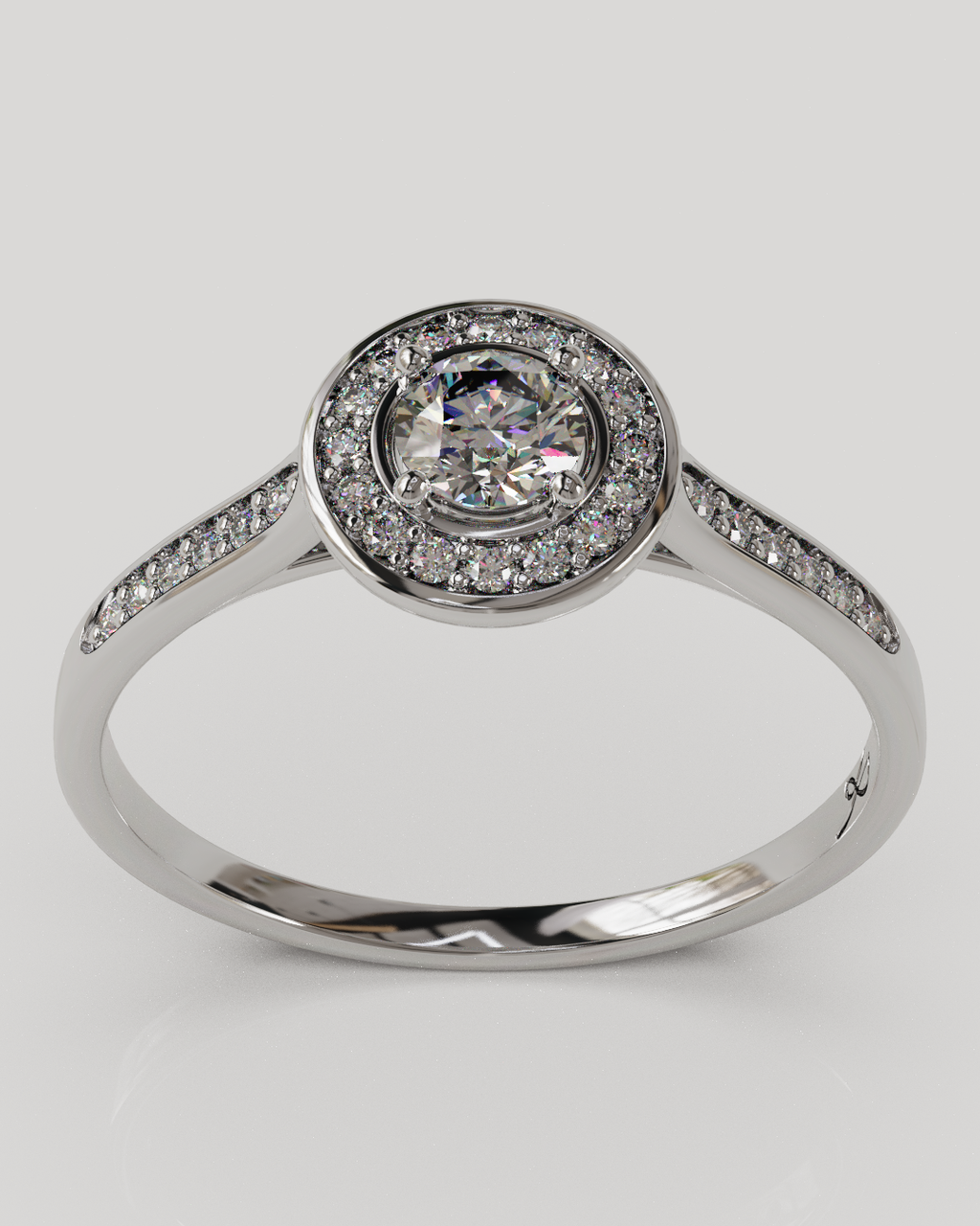 Anillo Halo Destiny oro blanco 18K