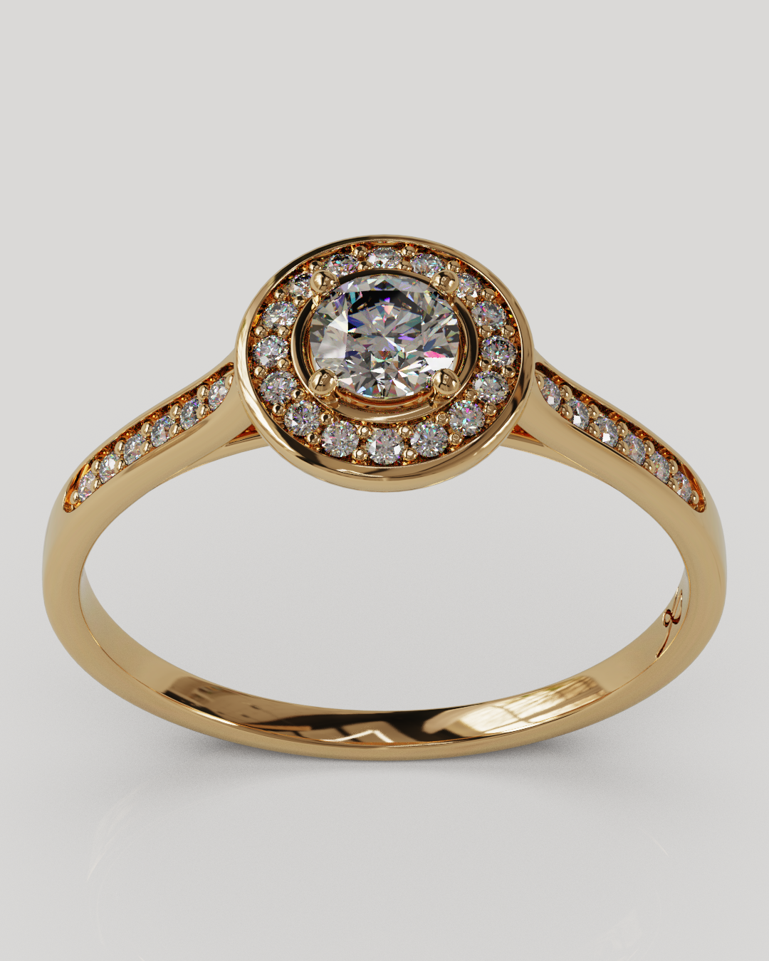 Anillo Halo Destiny oro rosa 18K