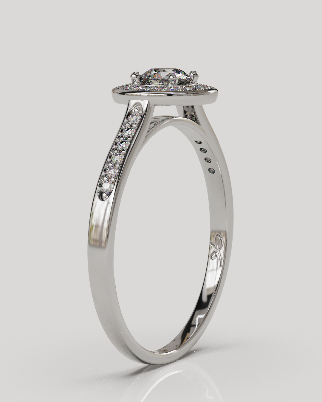 Anillo Halo Destiny oro blanco 18K