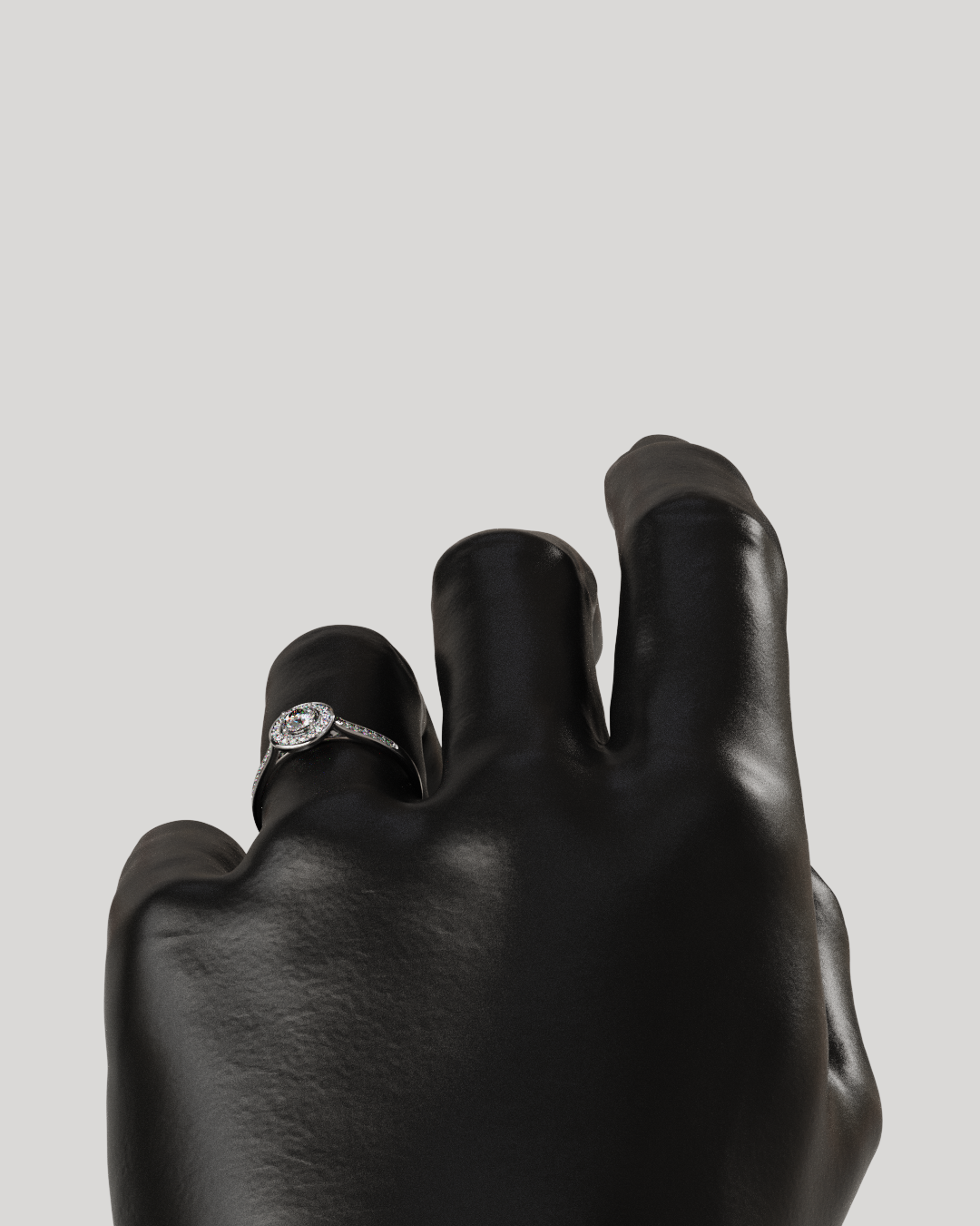 Anillo Halo Destiny oro blanco 18K