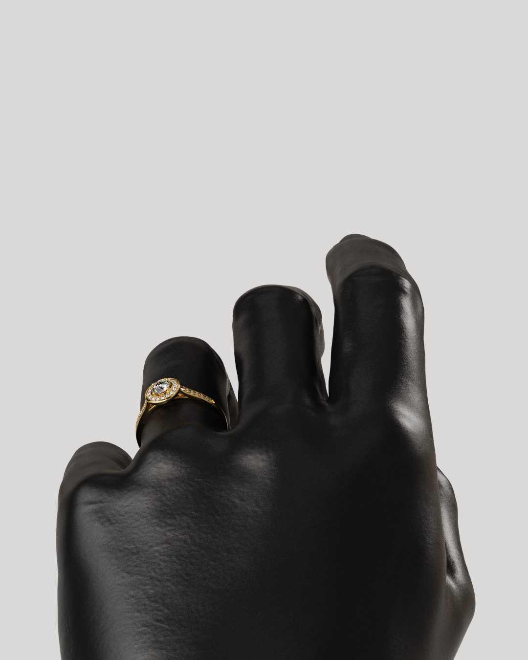 Anillo Halo Destiny oro amarillo 18K