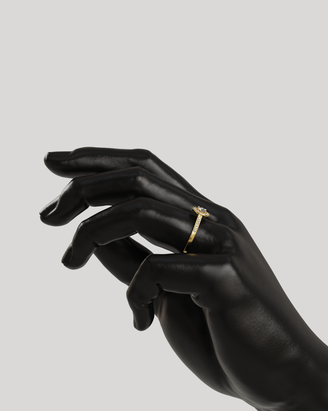 Anillo Halo Destiny oro amarillo 18K