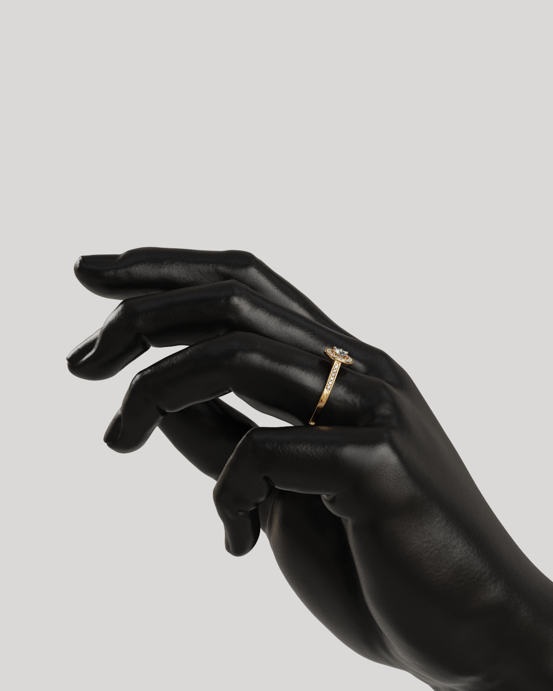 Anillo Halo Destiny oro rosa 18K