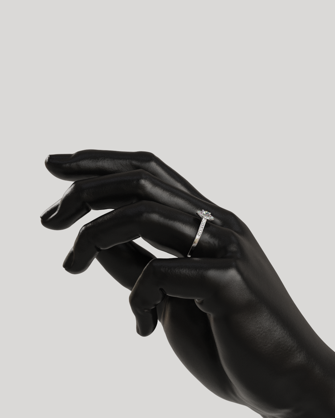 Anillo Halo Destiny oro blanco 18K