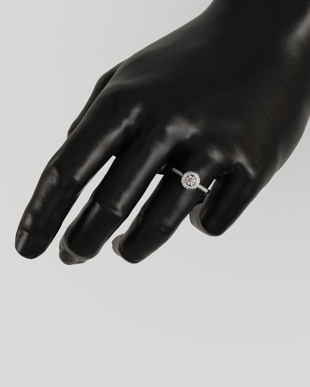 Anillo Halo Destiny oro blanco 18K