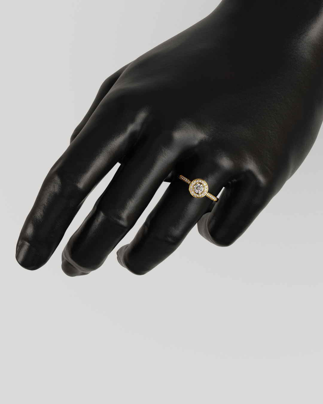 Anillo Halo Destiny oro amarillo 18K