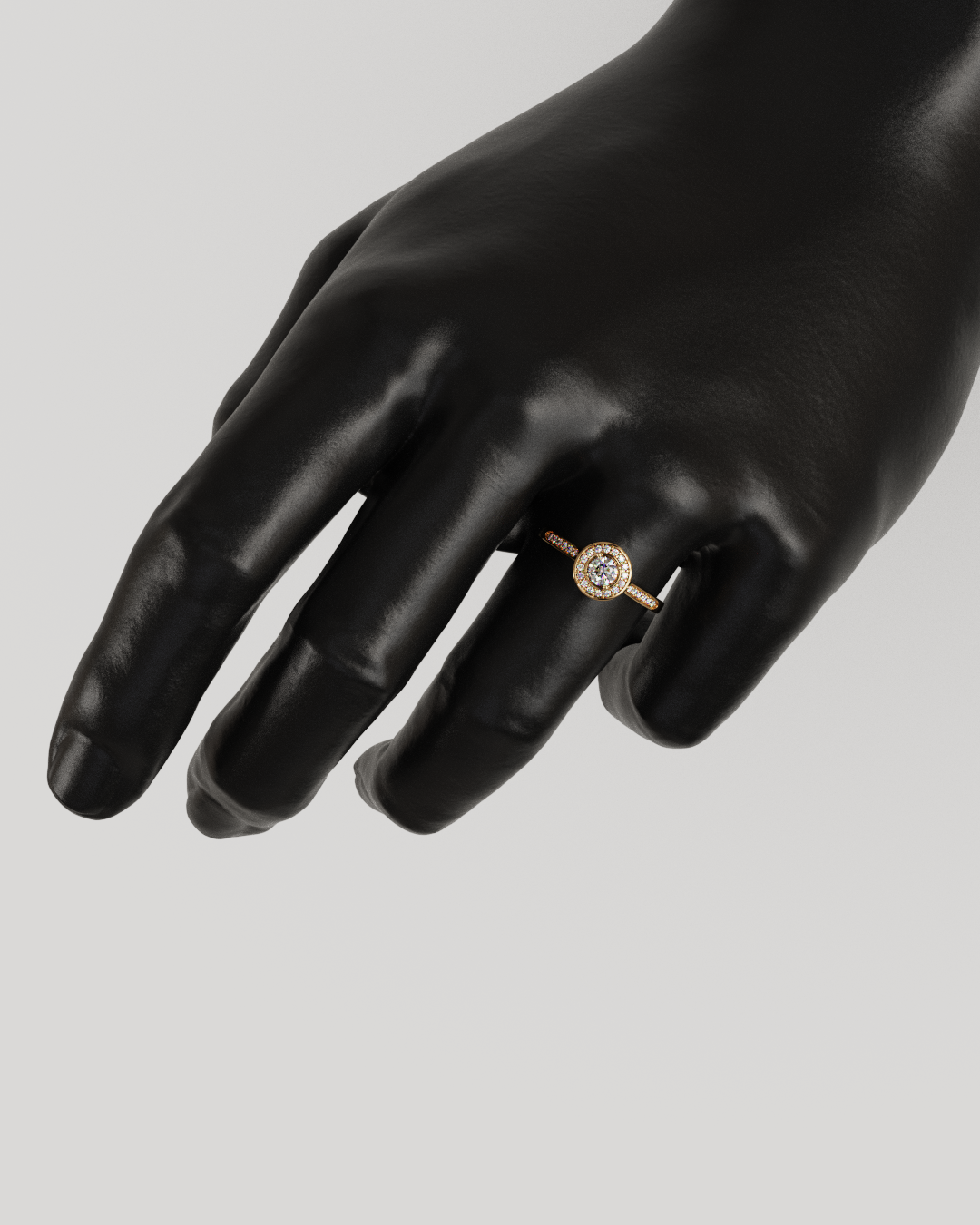 Anillo Halo Destiny oro rosa 18K