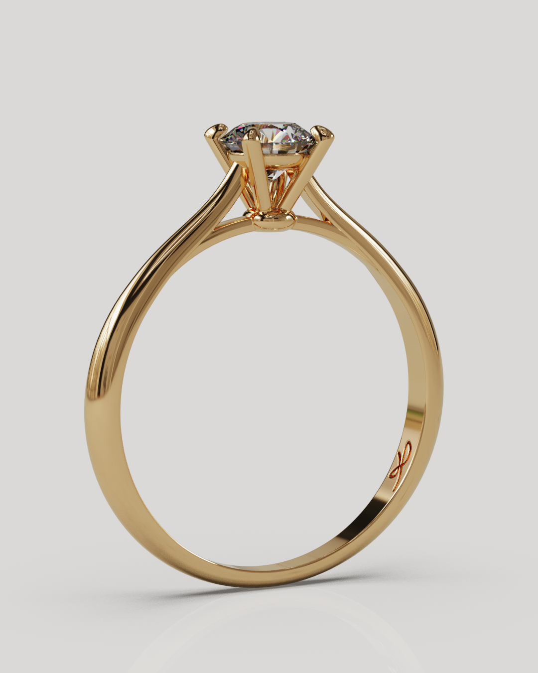 Anillo solitario Baggy oro rosa 18K