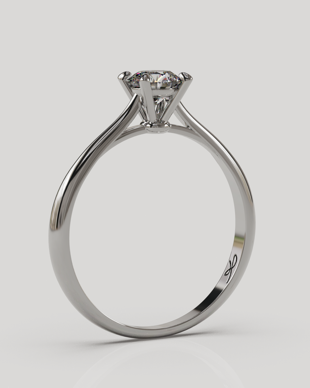 Anillo solitario Baggy oro blanco 18K