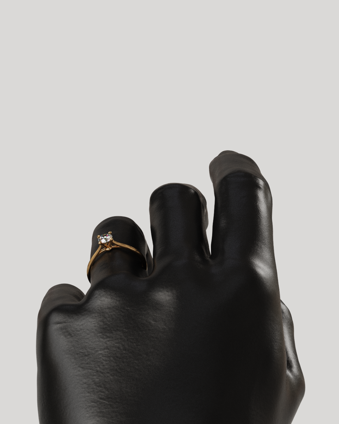 Anillo solitario Baggy oro rosa 18K