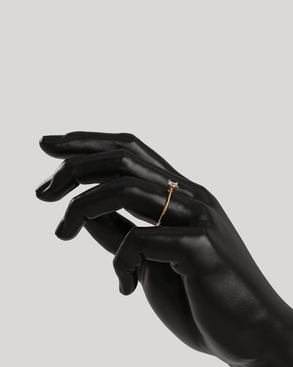 Anillo solitario Baggy oro rosa 18K