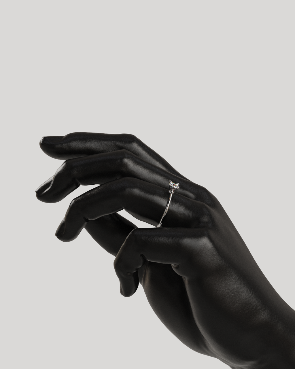 Anillo solitario Baggy oro blanco 18K