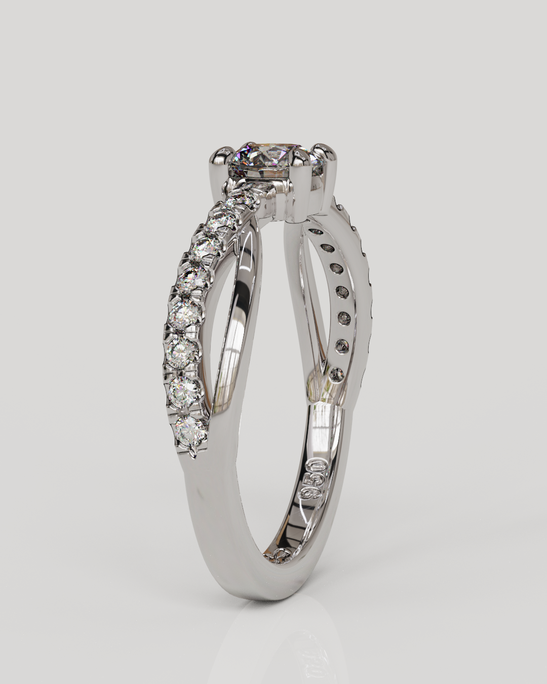 Anillo Molly plata Moissanitas