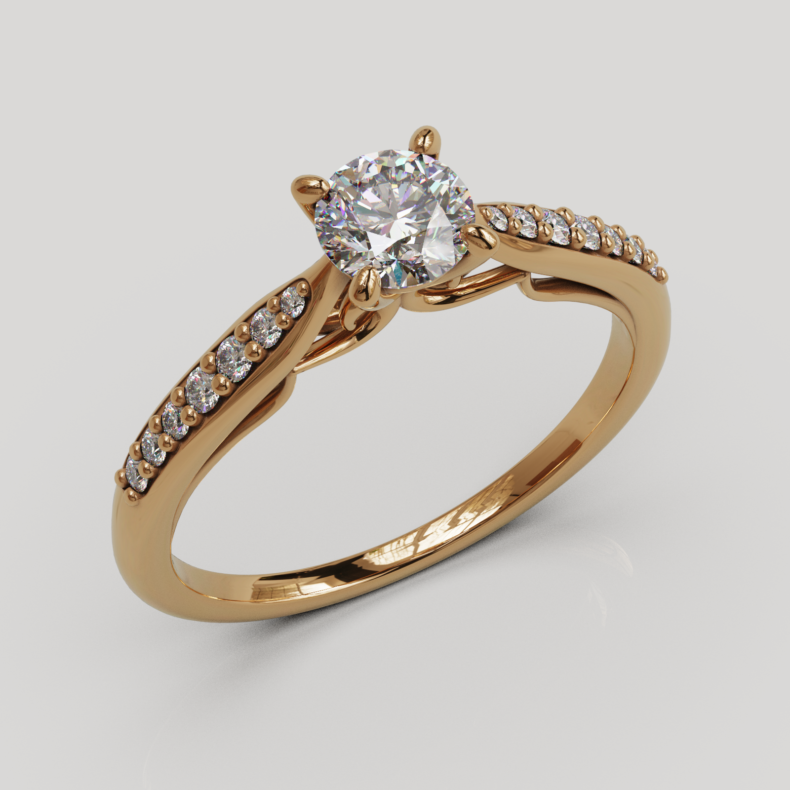 Anillo de compromiso Darel Infinity con cuerpo catedral