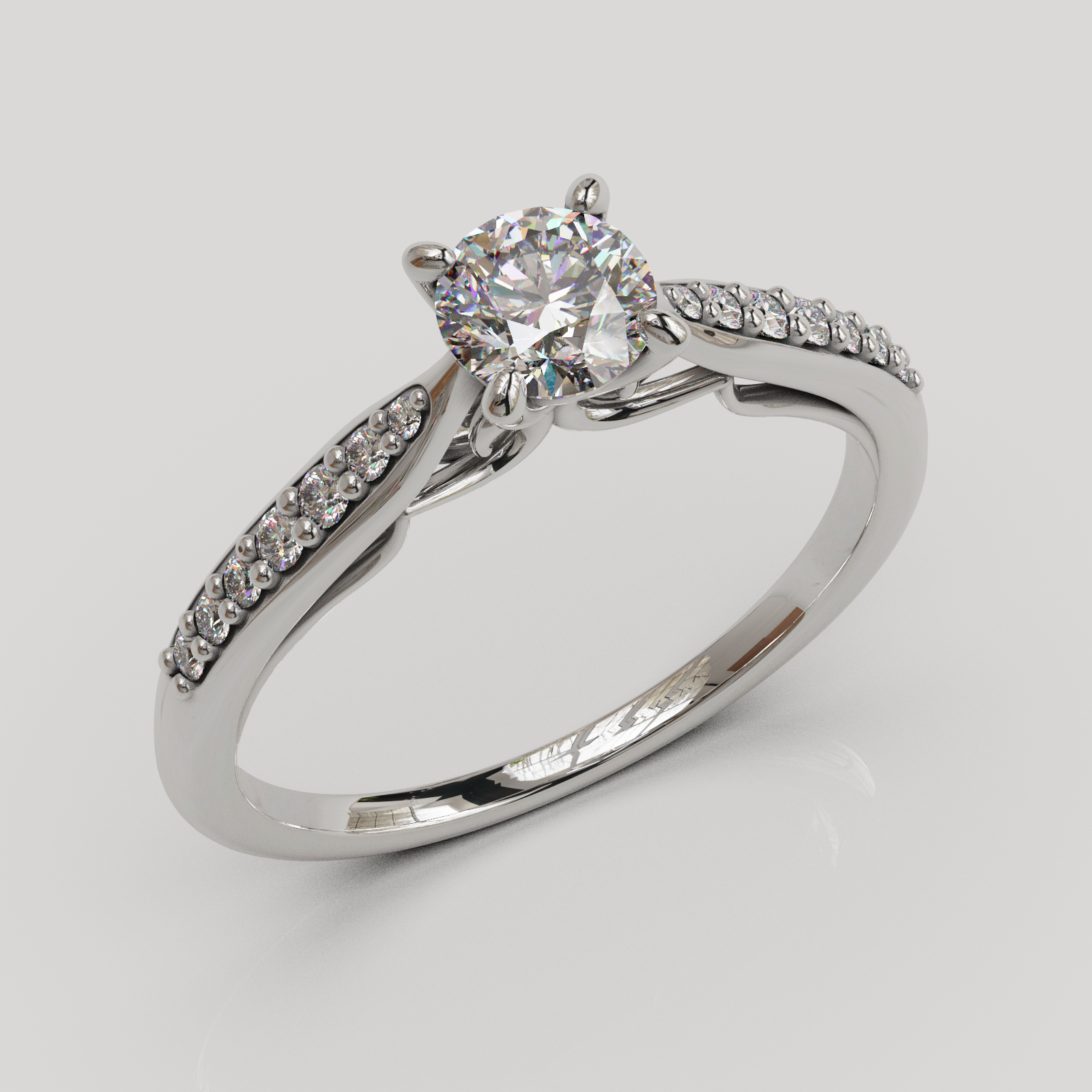 Anillo de compromiso Darel Infinity con cuerpo catedral