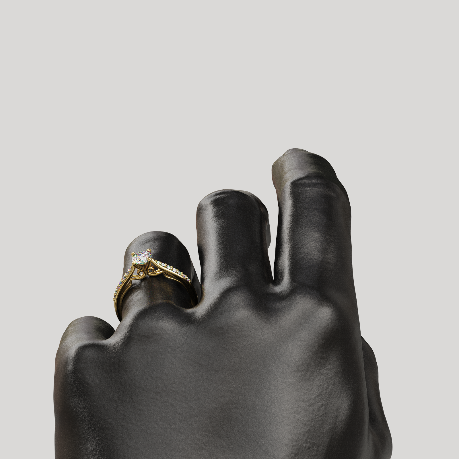 Anillo de compromiso Darel Infinity con cuerpo catedral