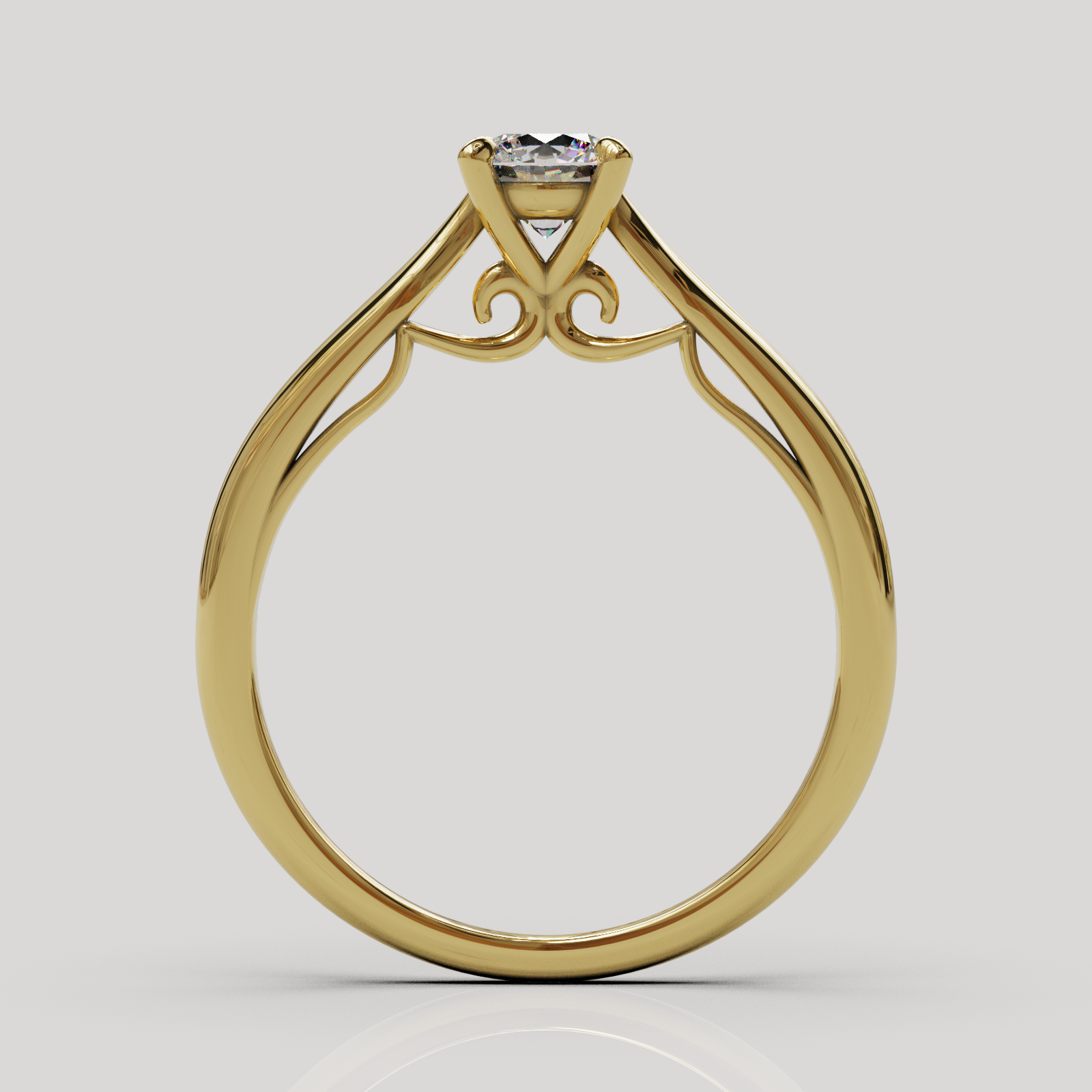 Anillo de compromiso Darel con cuerpo catedral