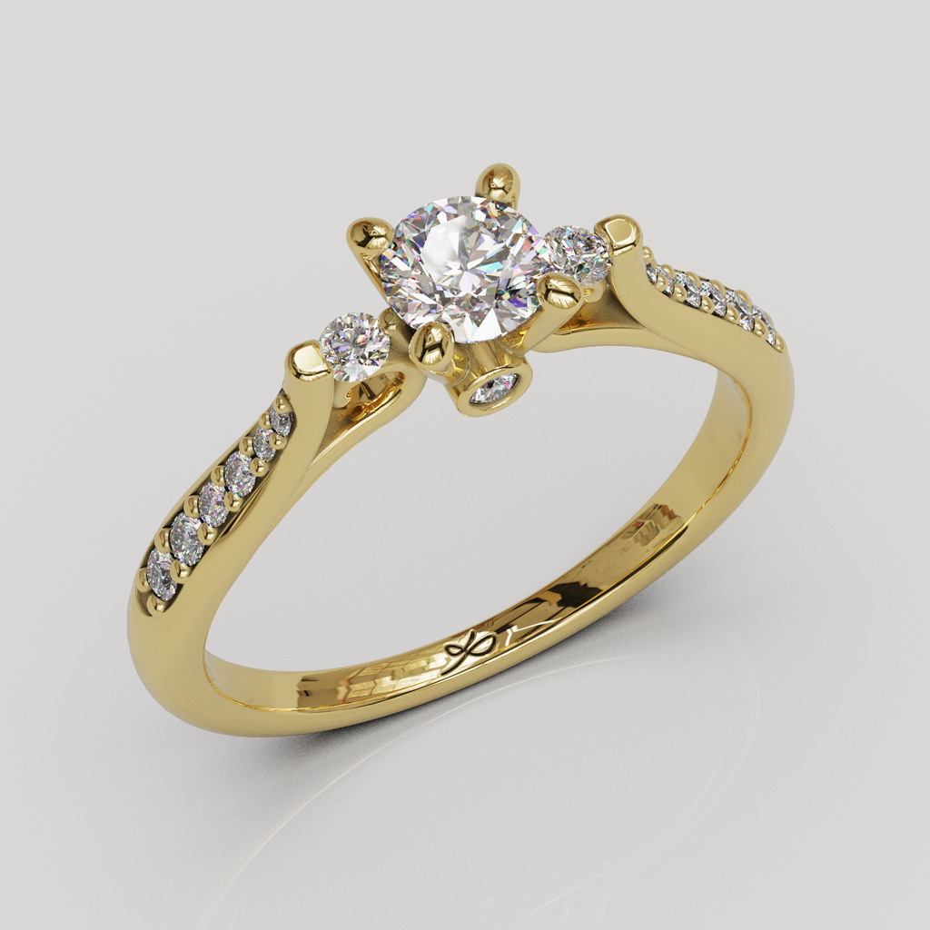 Anillo de compromiso Sorel con cuerpo catedral