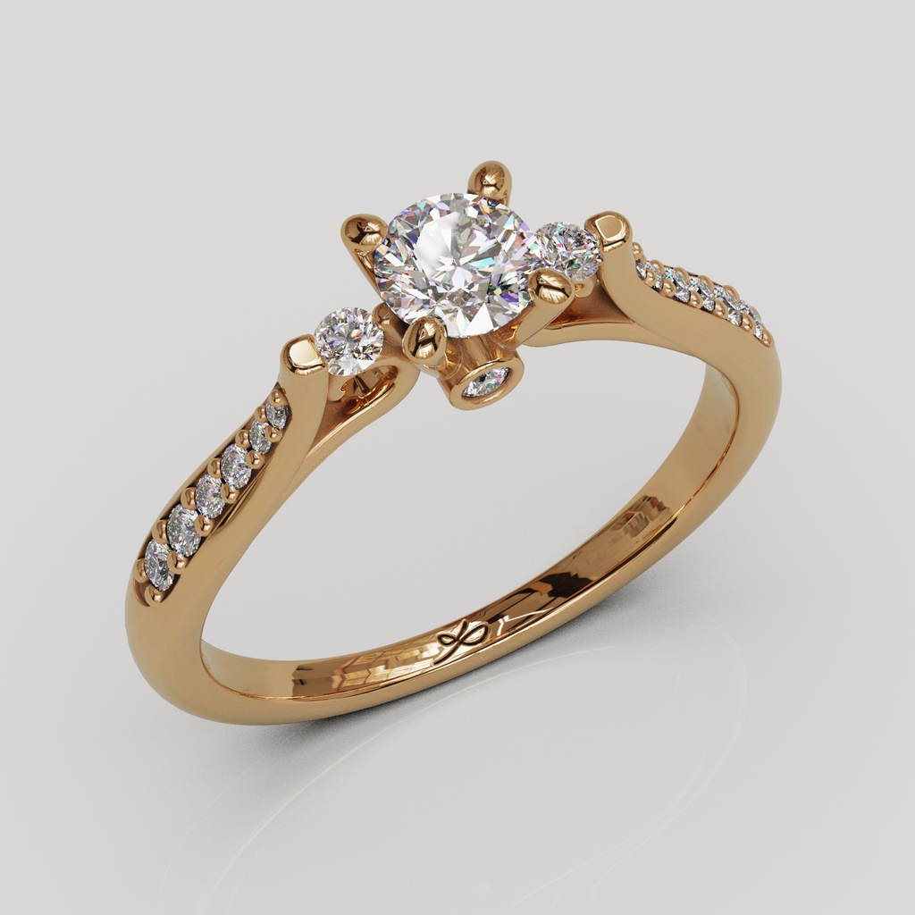 Anillo de compromiso Sorel con cuerpo catedral