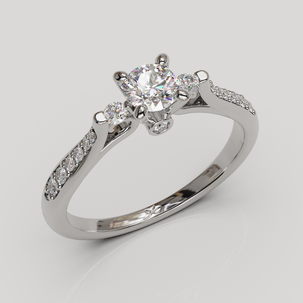 Anillo de compromiso Sorel con cuerpo catedral