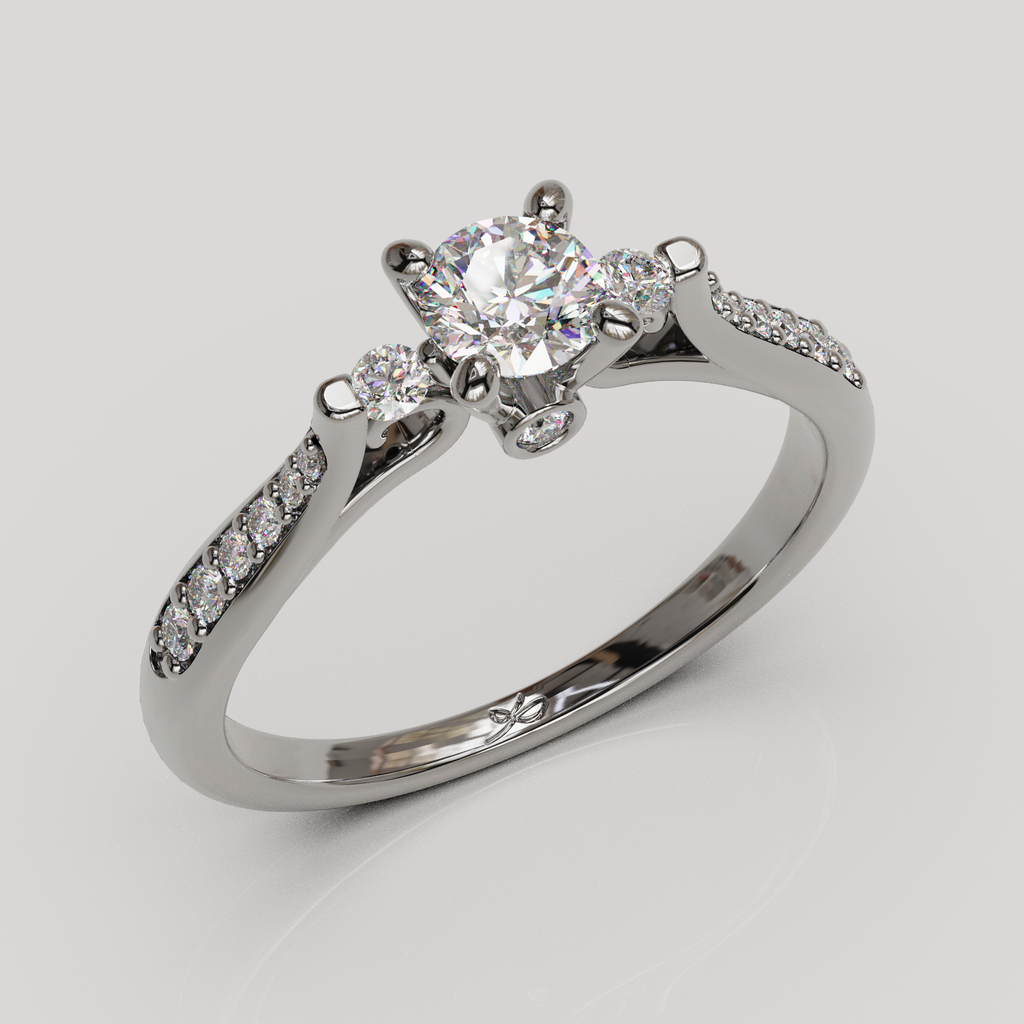 Anillo de compromiso Sorel con cuerpo catedral