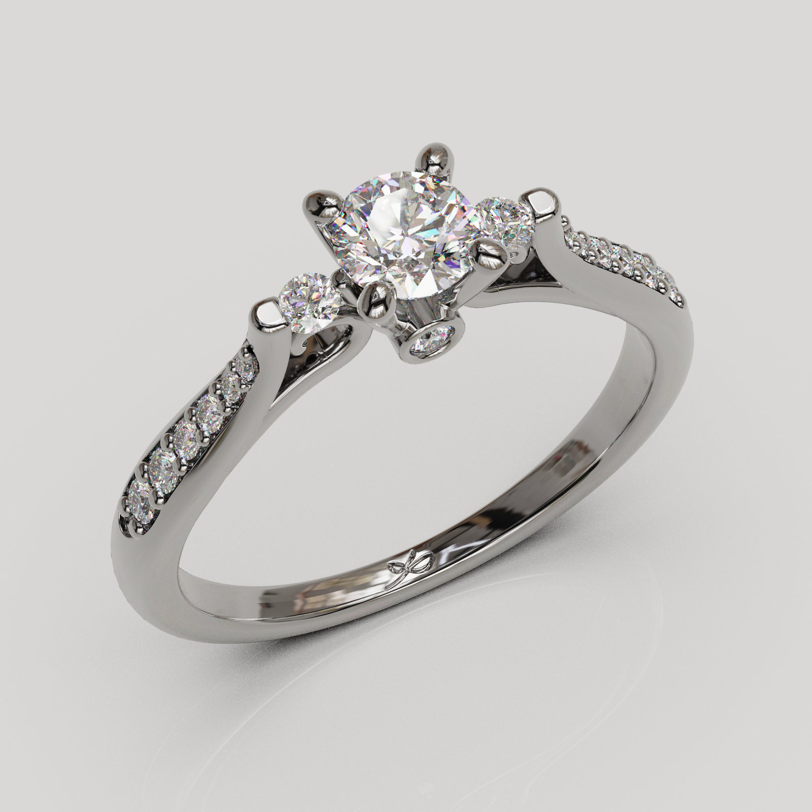 Anillo de compromiso Sorel con cuerpo catedral