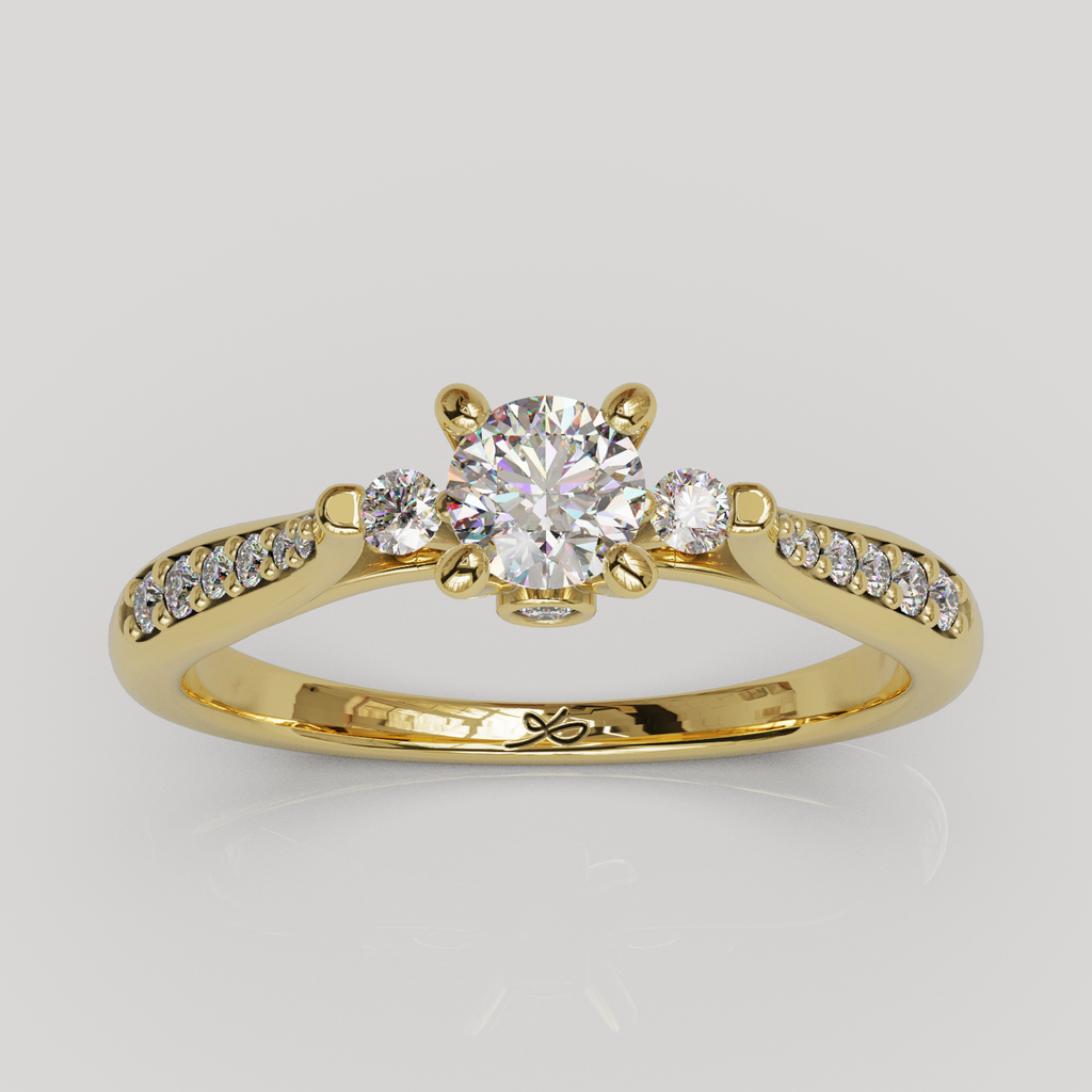 Anillo de compromiso Sorel con cuerpo catedral