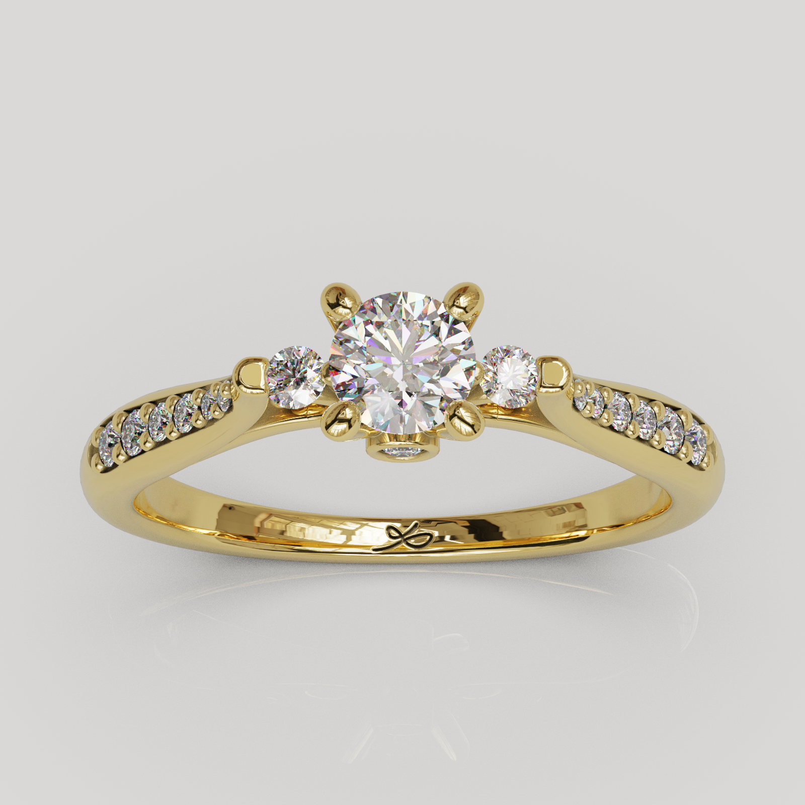 Anillo de compromiso Sorel con cuerpo catedral