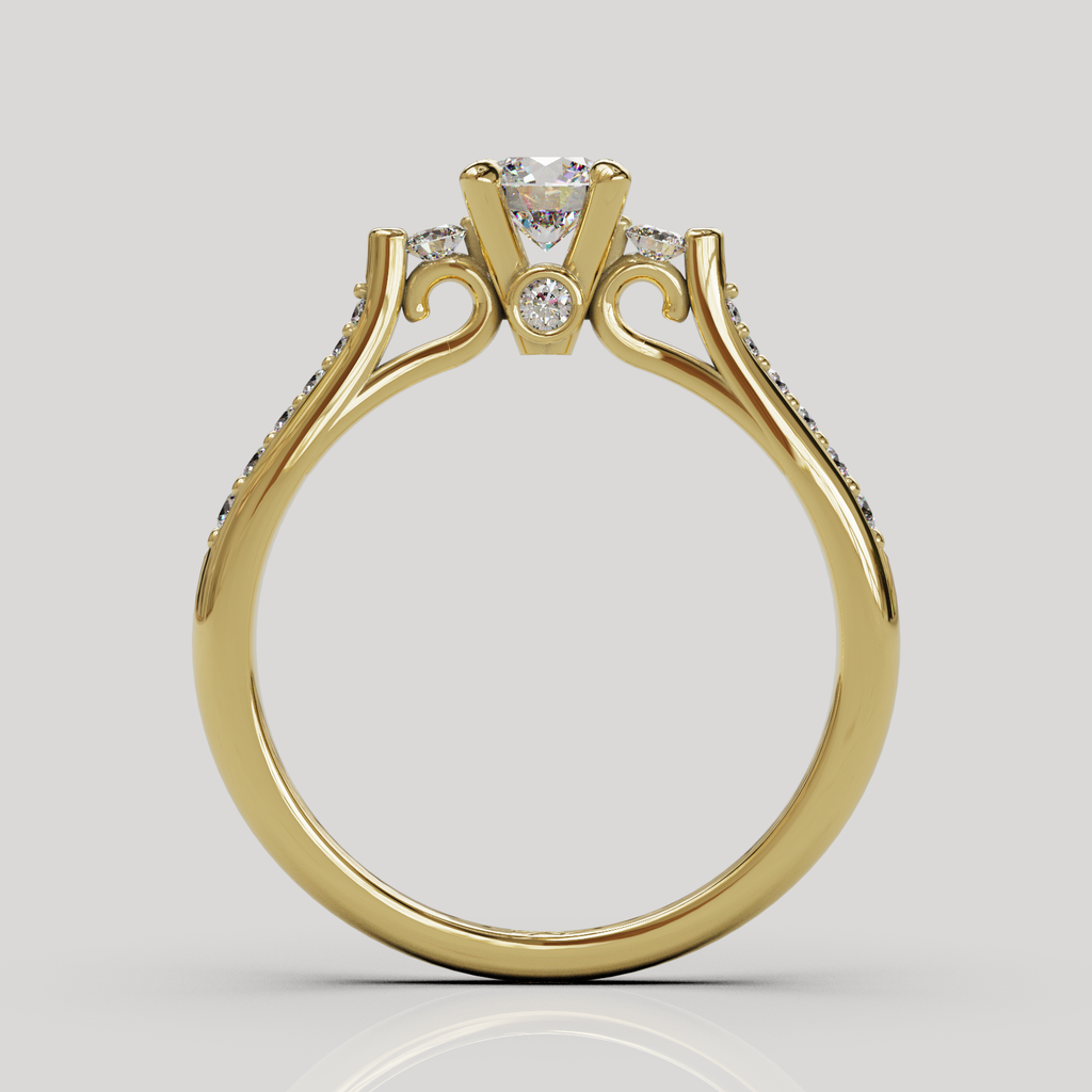 Anillo de compromiso Sorel con cuerpo catedral