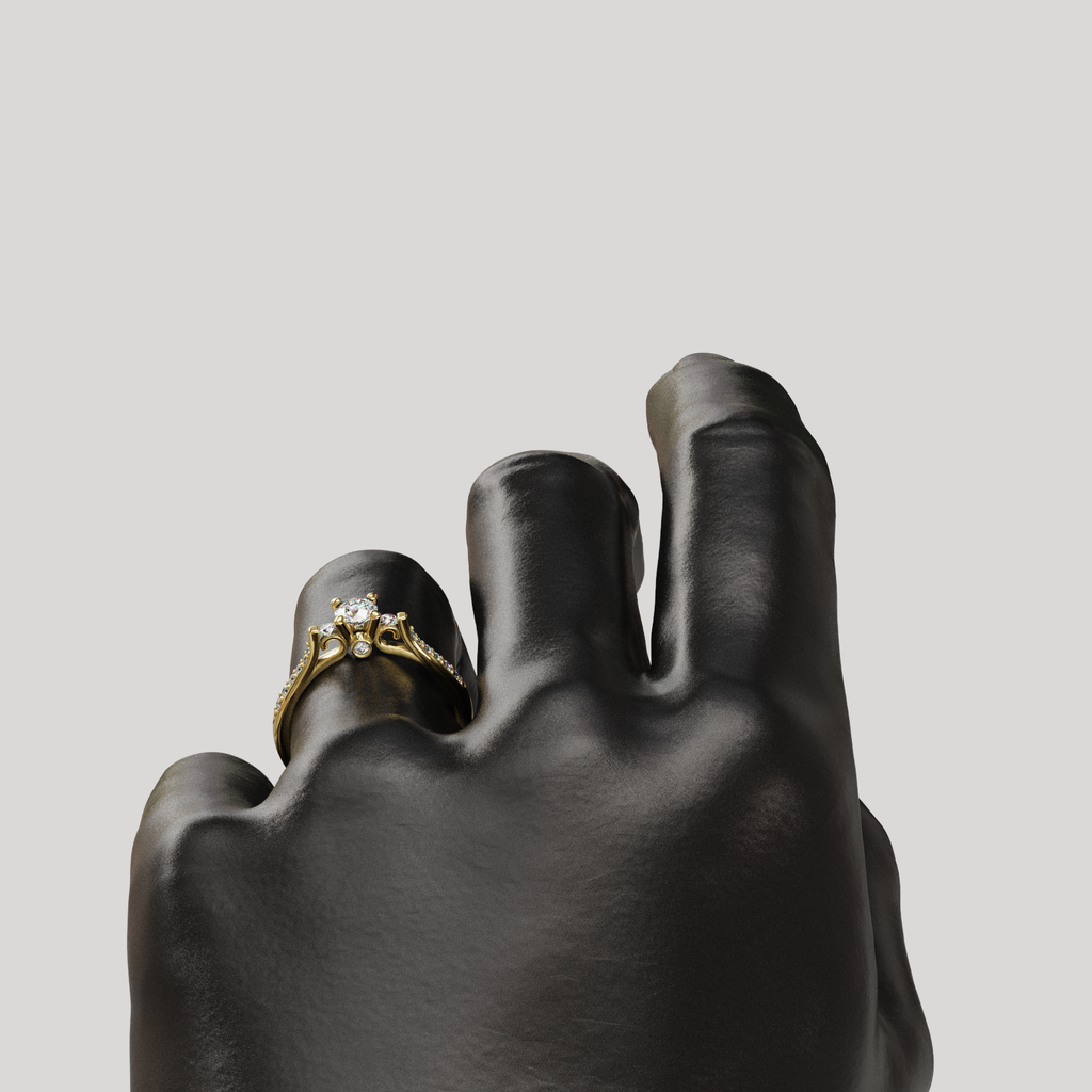 Anillo de compromiso Sorel con cuerpo catedral