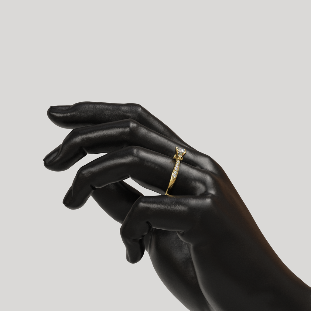 Anillo de compromiso Sorel con cuerpo catedral