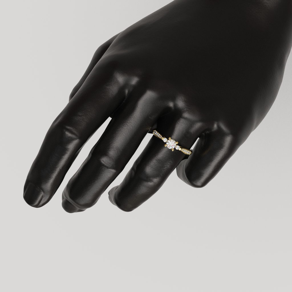 Anillo de compromiso Sorel con cuerpo catedral
