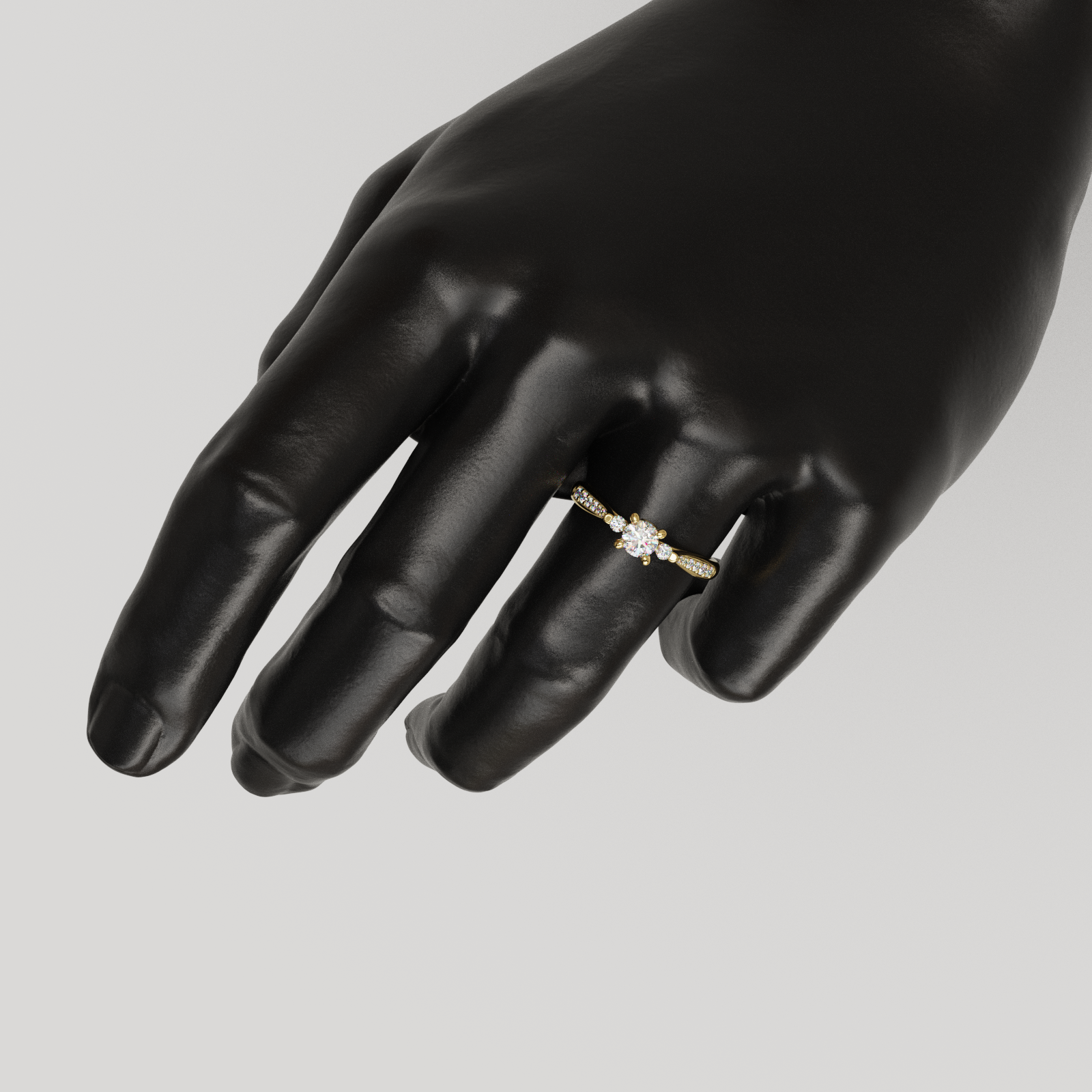 Anillo de compromiso Sorel con cuerpo catedral
