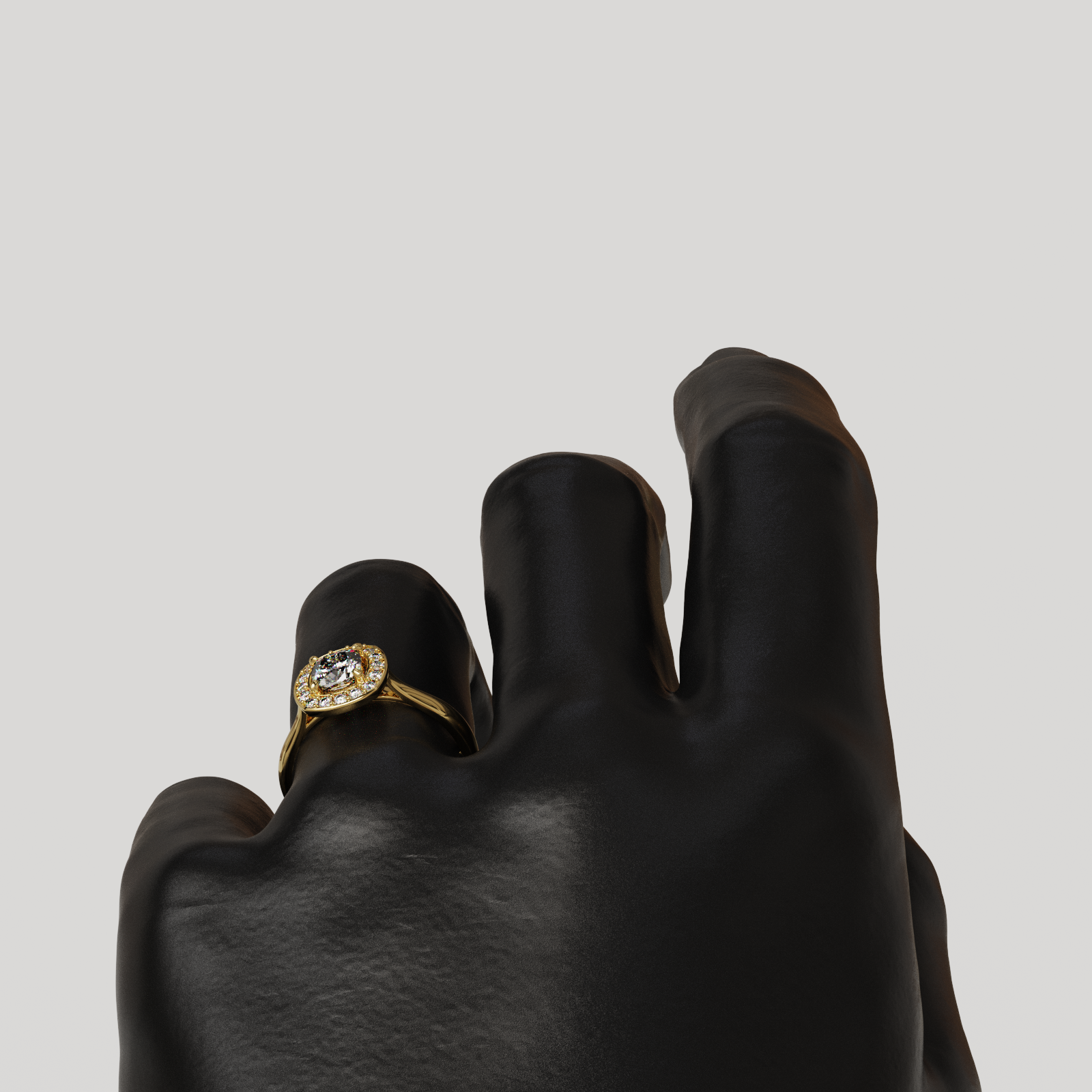 Anillo Halo Imperio oro amarillo 18K