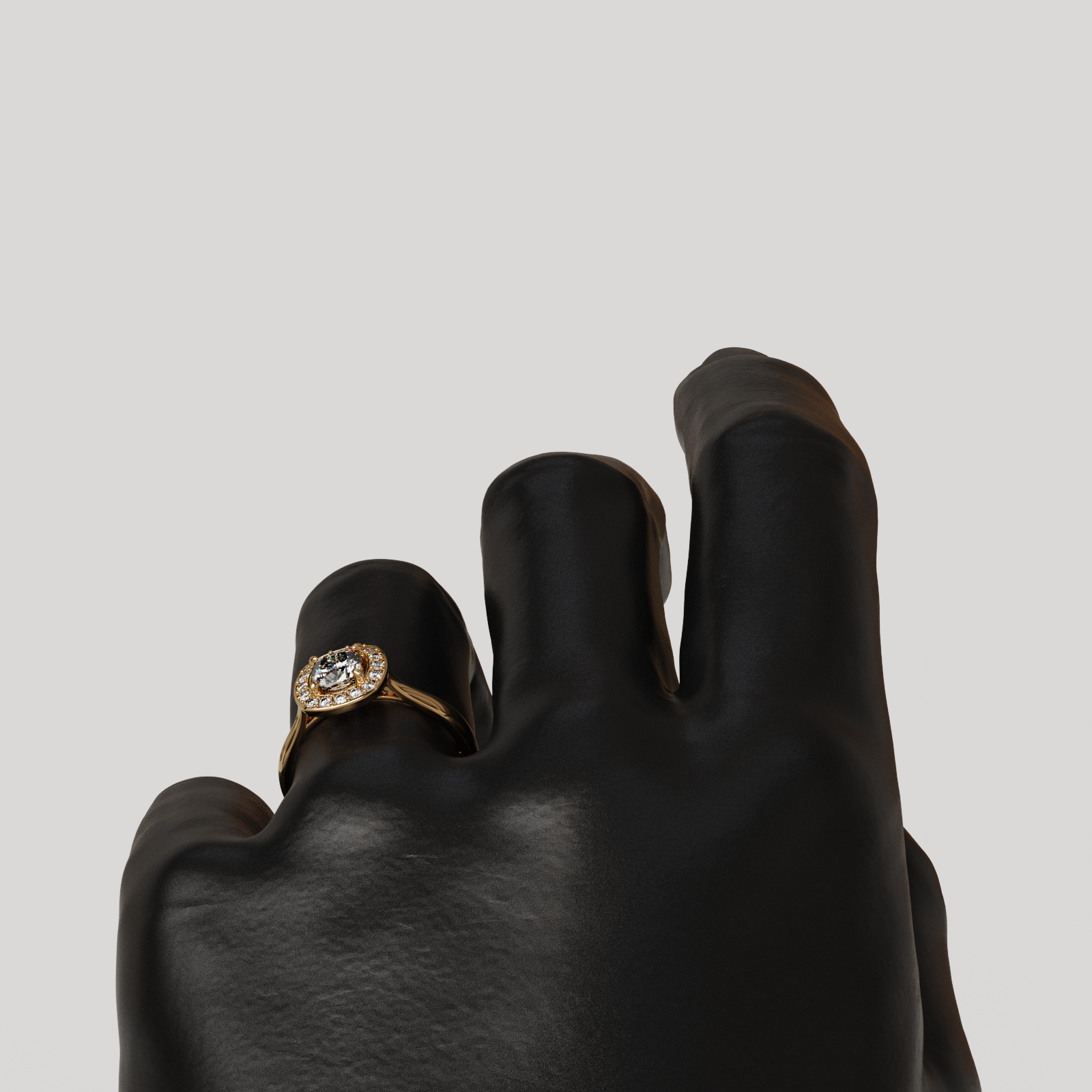 Anillo Halo Imperio oro rosado 18K